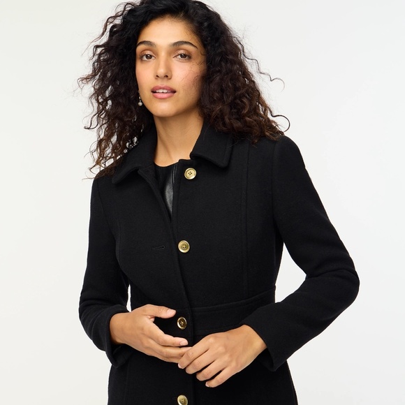 New JCREW Wool-Blend Lady Day Coat in Black - Picture 4 of 6